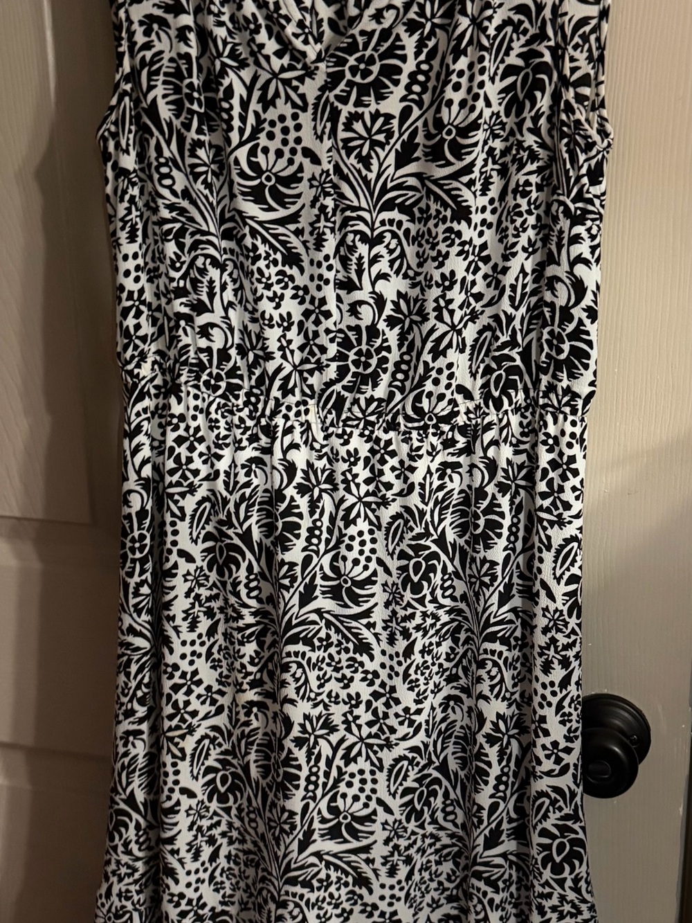 Black & White Floral Print Women's Dress
